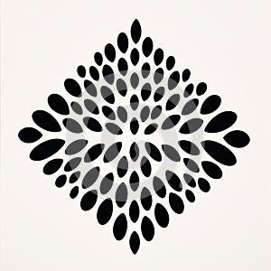 Abstract Geometric Design: Black Leaves In Water Drop Style photo