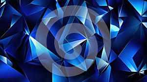 Abstract Blue Crystal Background, Geometric Facets, Modern Design