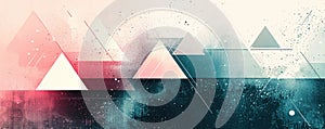 Abstract geometric design with colorful gradient and triangle patterns