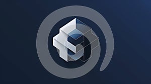 Abstract Geometric Design on a Deep Blue Background