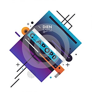 Abstract geometric design with a dynamic, angular layout. Features intersecting lines