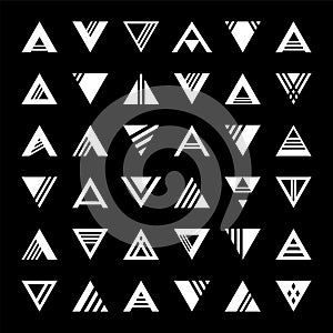 Abstract geometric design elements in triangle shape