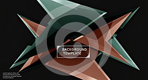 Abstract geometric design featuring angular, overlapping shapes in shades of teal and