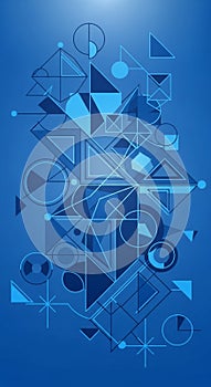 Abstract geometric design featuring an array of interconnected shapes like triangles,