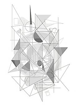 Abstract geometric design featuring an array of intersecting lines,