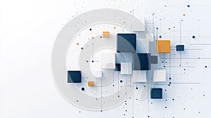 Abstract geometric design featuring colorful cubes on a light background, suitable for modern digital or tech themes