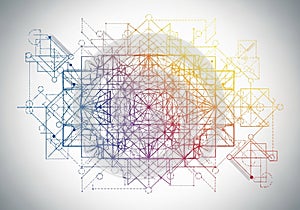 Abstract geometric design featuring a complex network of