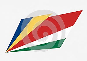 Abstract geometric design featuring a five-color composition. The