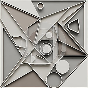 Abstract geometric design featuring interconnected