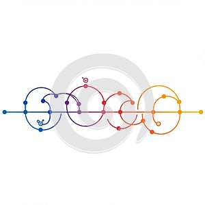 Abstract geometric design featuring interlocking circles and nodes