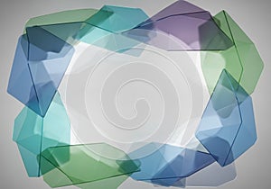 Abstract geometric design featuring interlocking translucent