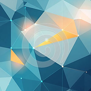 Abstract geometric design featuring a network of interconnected polygons