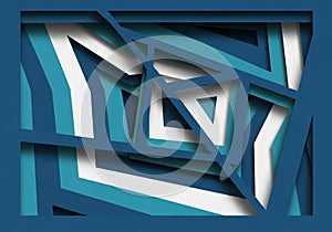 Abstract geometric design featuring overlapping, angular shapes in