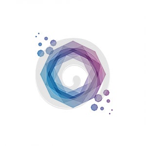 Abstract geometric design featuring an overlapping hexagon pattern in blue and pink