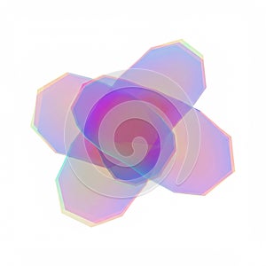 Abstract geometric design featuring overlapping translucent hexagons. Each shape