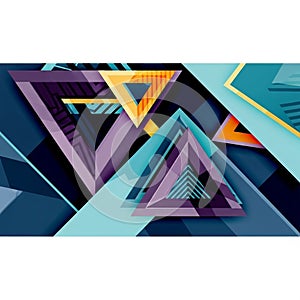 Abstract geometric design featuring overlapping triangles in a dynamic