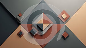 Geometric design featuring a pattern of overlapping squares and