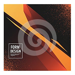 Abstract geometric design featuring sharp angular shapes in shades of orange