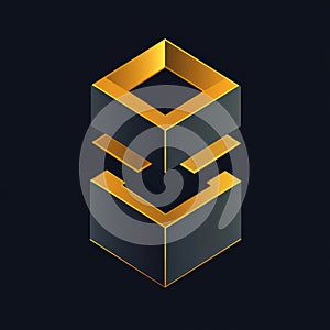 Abstract geometric design with gold and black color scheme