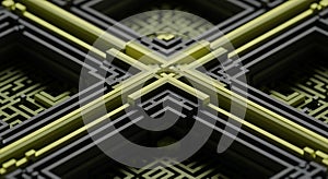 Abstract Geometric Design with Intersecting Lines and Layered Structures