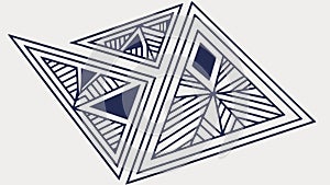Abstract geometric design with layered pyramid shapes vector design Generative AI