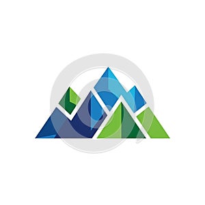 Abstract geometric design representing mountains using triangular shapes