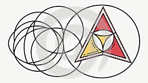 Abstract geometric design triangles and circles vector design Generative AI