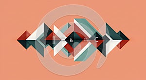 Abstract Geometric Diagram with Points A, B, and C