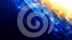 Abstract Geometric Digital Background with Blue and Yellow Gradient