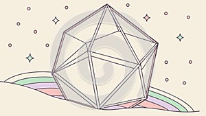 Abstract Geometric Dodecahedron, Complex Shape Mathematical Vector, vector design Generative AI