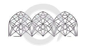 Abstract Geometric Dome Structure Outline Vector - Architecture Element, vector design Generative AI