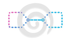 Abstract Geometric Dotted Line Connection Loop, vector design Generative AI