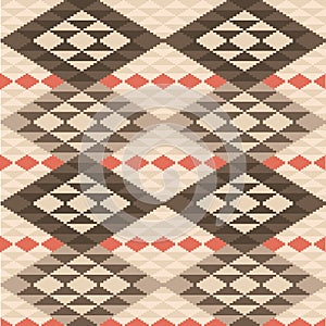 Abstract geometric ethnic rug pattern