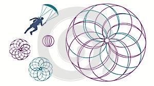 Abstract Geometric Eye Design with Circular Patterns, vector design Generative AI