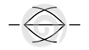 Abstract Geometric Eye Shape, Modern Minimalist Design Element, vector design Generative AI