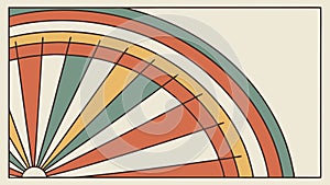 Abstract geometric fan pattern, colorful and dynamic, vector design Generative AI