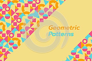 Abstract Geometric Flat Background circle triangle and square shape vector design