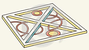 Abstract Geometric Floor Tile Decorative, vector design Generative AI