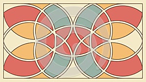 Abstract geometric floral interlocking pattern vector, vector design Generative AI