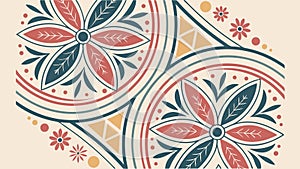 Abstract Geometric Floral Pattern, Dynamic Modern Design, vector design Generative AI