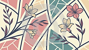 Abstract Geometric Floral Pattern with Intersecting Forms, vector design Generative AI