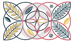 Abstract Geometric Floral Pattern Vector, vector design Generative AI