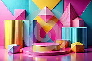 Abstract geometric forms background photo