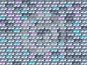 Abstract geometric four pastel color Concave tiles background 3D