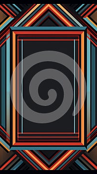 abstract geometric frame with a black background