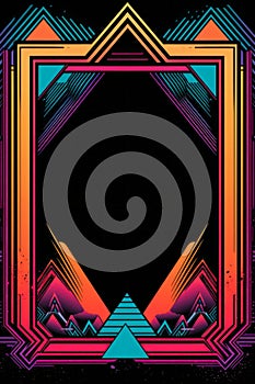 abstract geometric frame on black background vector illustration