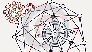 Abstract Geometric Gear Compass Vector Design, vector design Generative AI