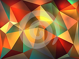 Abstract Geometric Glowing Triangles Illustration