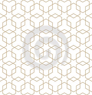 Abstract geometric golden deco art hexagon pattern