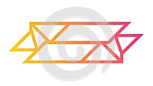 Abstract Geometric Gradient Line Art Frame, vector design Generative AI